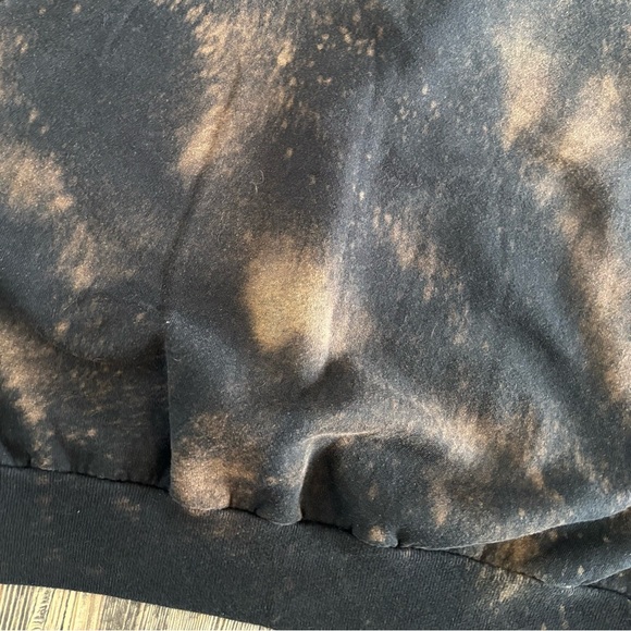 Vtg Jerzees Crewneck Sweatshirt Womens 2XL Aztec Black Bleach Dyed Beaded Fringe - Picture 10 of 11